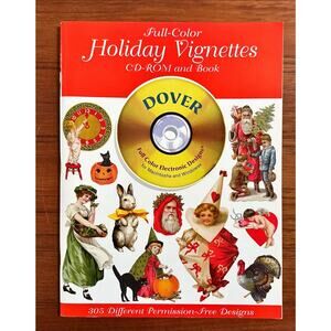 2001 Full Color Holiday Vignettes CD-Rom, 305 Vintage Holiday Designs